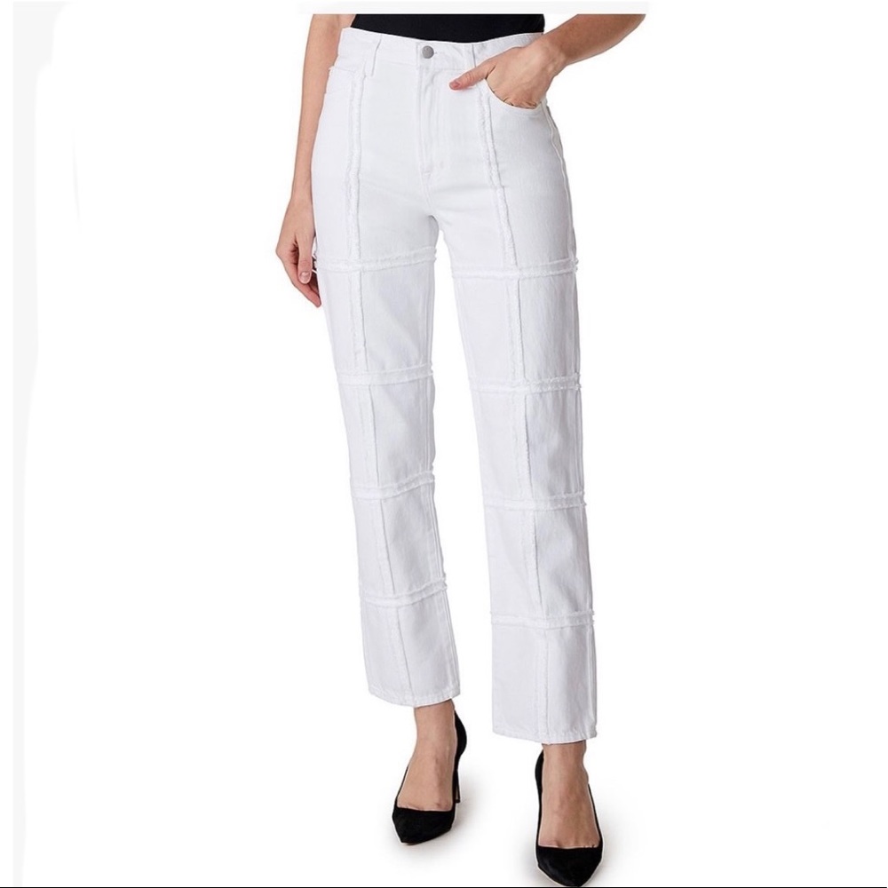 J BRAND Women’s White Off-The-Grid Jules High-Waist Ankle Straight-Leg Jeans NWT - Picture 3 of 6